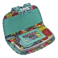 Disney Vera Bradley Bag - Perfect Petals - Kiss 'n Snap Wallet -Disney 27028b